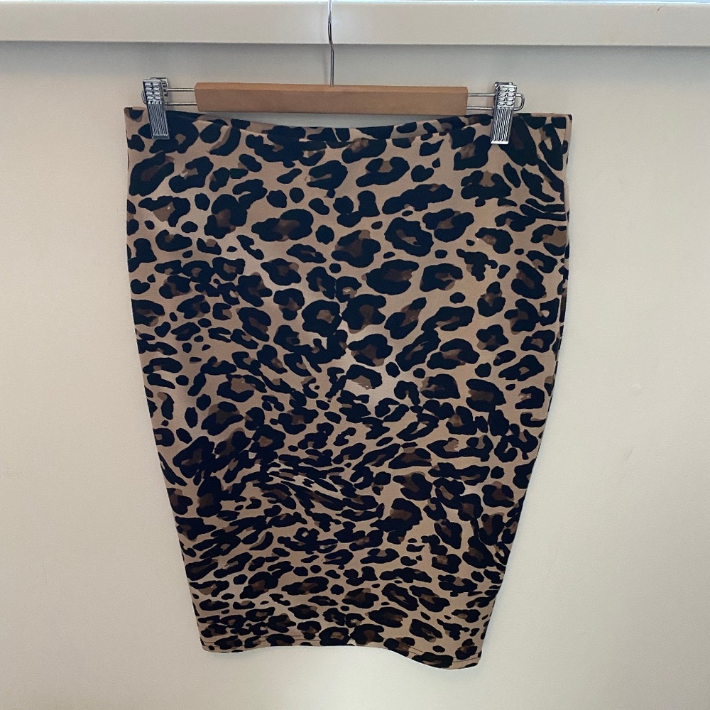 Jules & Leopold Leopard Stretch Skirt